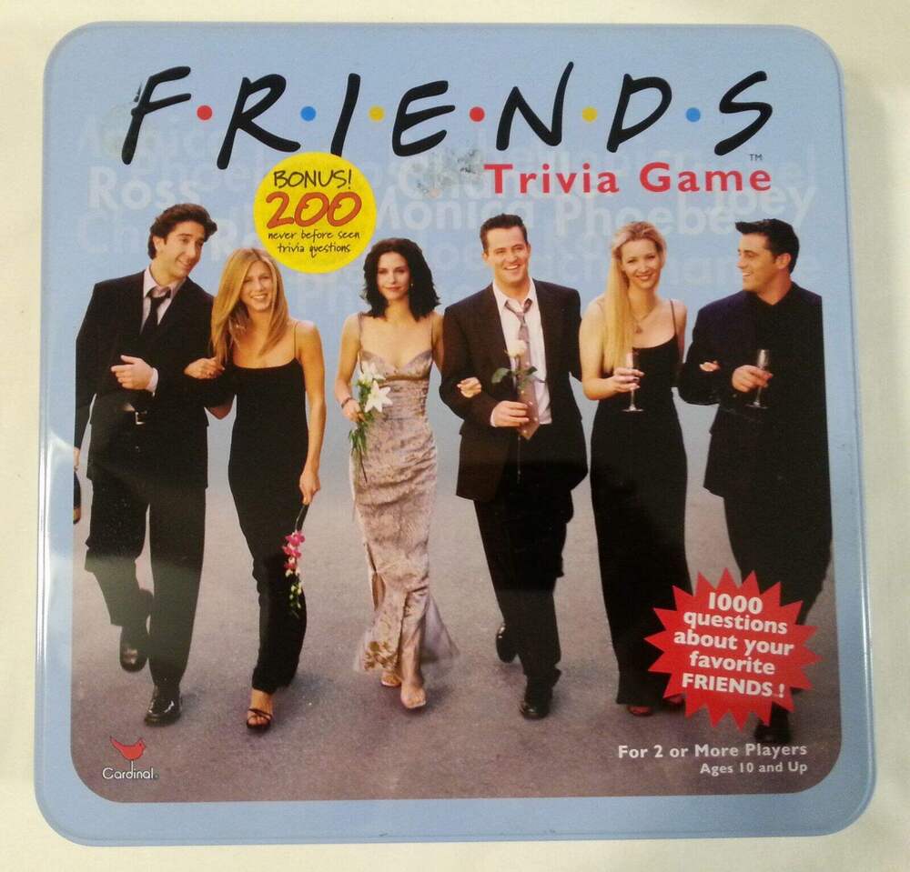 Friends Trivia Board Game Collectible Tin Cardinal Industries 2002 2-6 Players